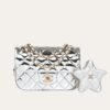 1-101 Chanel Mini Flap Bag Star Coin Purse Silver 9.4 Inches AS4648 B14873 Nt666