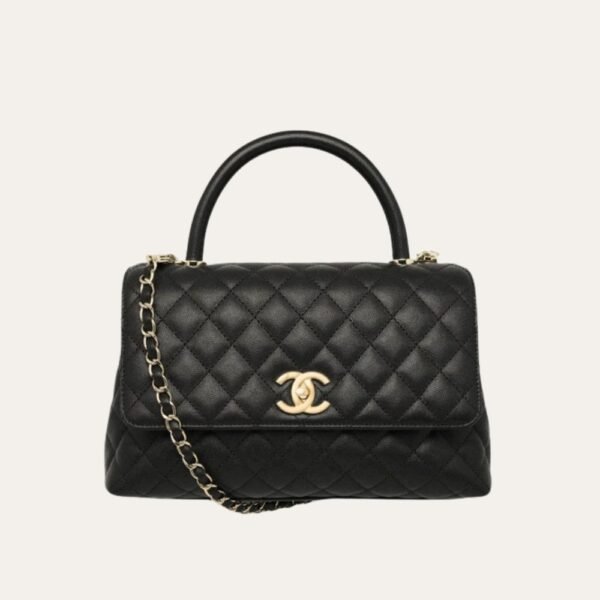 Chanel Large Flap Bag With Top Handle Black 11 Inches A92991