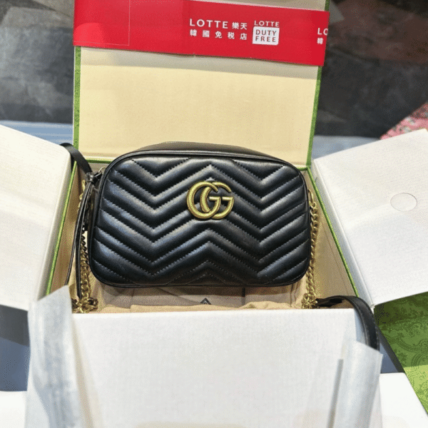 Gucci Gg Marmont Camera Bag Black 9.1 Inches