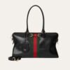 Gucci Borsetto Large Boston Bag Black Leather 15.2 Inches 866734 AAGIQ 1053