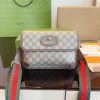 Gucci Tiger Head Gg Small Shoulder Bag Brown 9.4 Inches