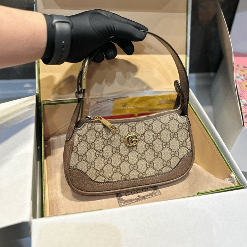 Gucci Tiger Head Gg Small Shoulder Bag Beige 8.6 Inches