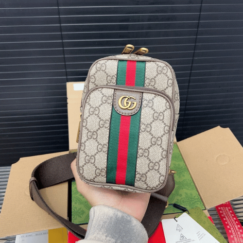 Gucci Ophidia Gg Mini Messenger Bag Brown 7 Inches