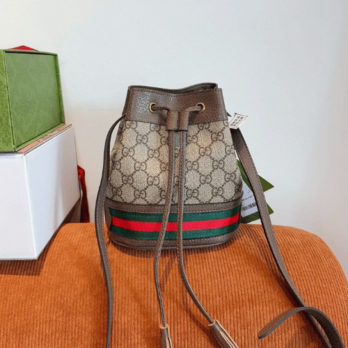 Gucci Ophidia Gg Mini Bucket Bag Beige 6.3 Inches