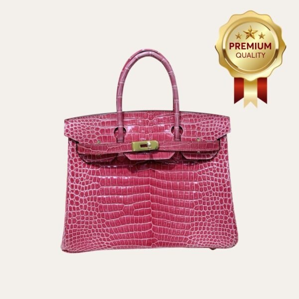 [Premium Quality] – Hermès Birkin Bag Fuchsia Crocodile 11.8 Inches