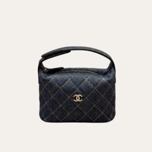 1-13-1.jpg Chanel Mini Clutch With Shoulder Strap Denim Dark Blue 17cm