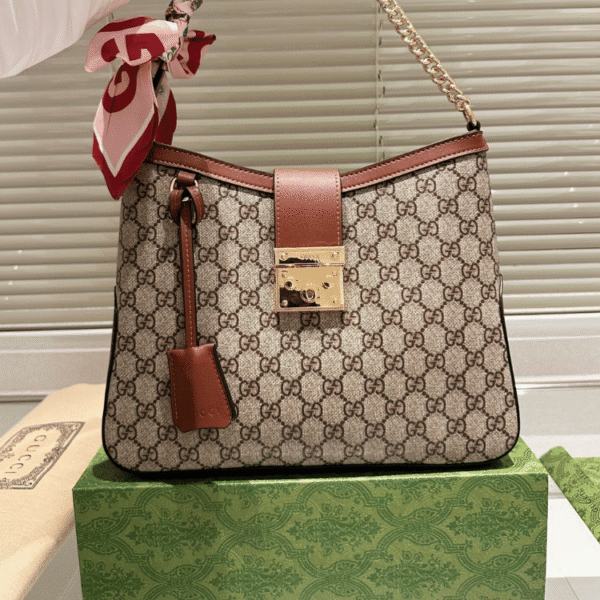 ‎Gucci Padlock Gg Supreme Shoulder Bag Beige 12.8 Inches 795113 KHNKG 8534