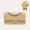 [Premium Quality] – Chanel Classic Grain Gold Hardware Handbag Beige 9.8 Inches A01112