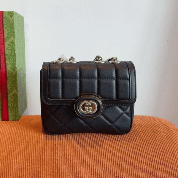 Gucci Gg Supreme Mini Camera Bag Black 6.7 Inches