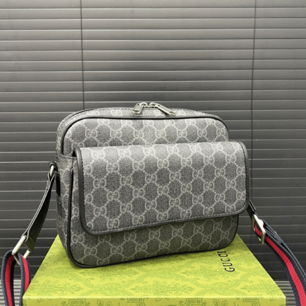 Gucci Ophidia Gg Supreme Messenger Bag Grey 9 Inches