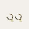 Chanel Chain CC Small Hoop Earrings Gold
