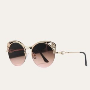Chanel Cutout Round Sunglasses Brown
