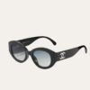 Chanel Oval Sunglasses Acetate And Nylon Black