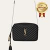 [Premium Quality] – Saint Laurent Lou Camera Bag In Quilted Black Gold Leather 9 Inches 612544Dv7071000