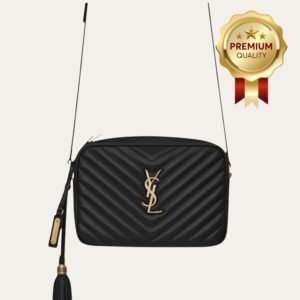 [Premium Quality] – Saint Laurent Lou Camera Bag In Quilted Black Gold Leather 9 Inches 612544Dv7071000