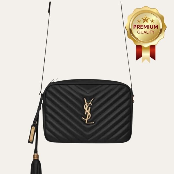 [Premium Quality] – Saint Laurent Lou Camera Bag In Quilted Black Gold Leather 9 Inches 612544Dv7071000