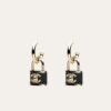 Chanel Padlock Drop Earrings With Black Enamel ABG000 B20851 U1561