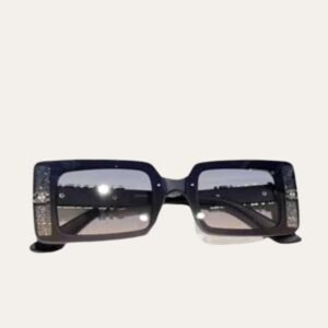 Chanel Rectangle Shiny Design Gradient Sunglasses Deep Blue