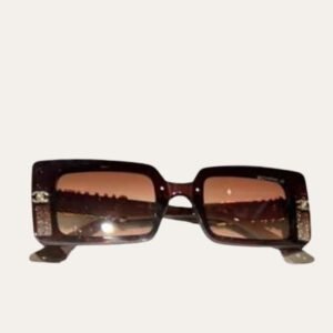 Chanel Rectangle Shiny Design Gradient Sunglasses Brown