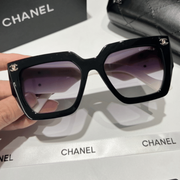 Chanel Vintage Black White Sunglasses