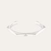 Gucci Trademark Sterling Silver Geometric Cuff Bracelet