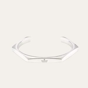 1-171.jpg Gucci Trademark Sterling Silver Geometric Cuff Bracelet