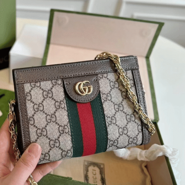 Gucci Ophidia Mini Chain Bag Beige 7 Inches