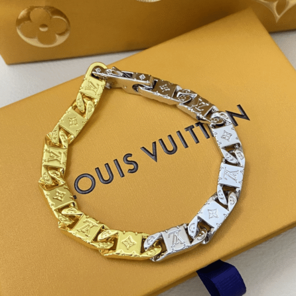 Louis Vuitton Monogram Tied Up Bracelet Gold And Silver M1306L