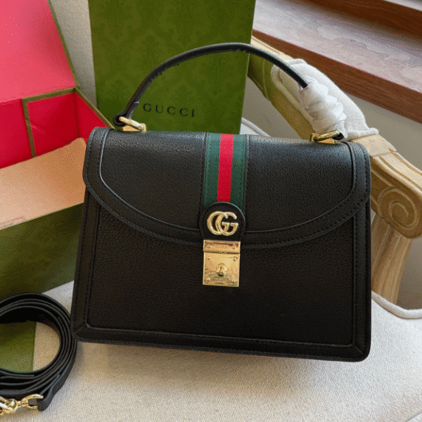 Gucci Ophidia Small Top Handle Bag Black 9.8 Inches