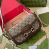 1-207 Gucci Horsebit 1955 Small Top Handle Bag Brown 9.1 Inches