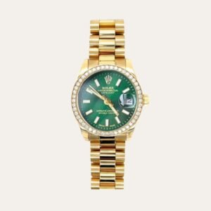 1-21.jpg Rolex Lady Datejust Green Dial Yellow Gold 28Mm