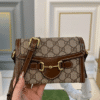 1-217 Gucci Horsebit 1955 Box Phone Bag Brown 7.1 Inches