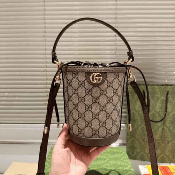Gucci Ophidia Mini Bucket Bag Gg Canvas 4.7 Inches