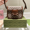 Gucci Horsebit 1955 Small Shoulder Bag Brown 8.7 Inches
