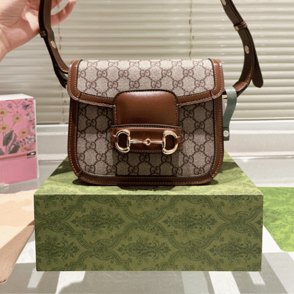 Gucci Horsebit 1955 Small Shoulder Bag Brown 8.7 Inches