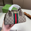Gucci Ophidia Mini Boston Bag Brown 8.3 Inches