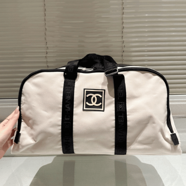Chanel Duffle Bag White 19.3 Inches