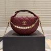 Chanel Quilted Chain Around Pouch Burgundy 7.5 Inches