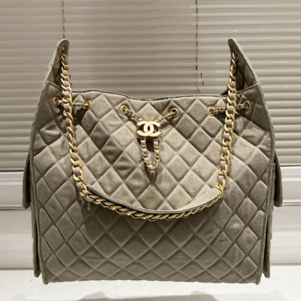 Chanel 25 Small Hand Bag Taupe 13.4 Inches