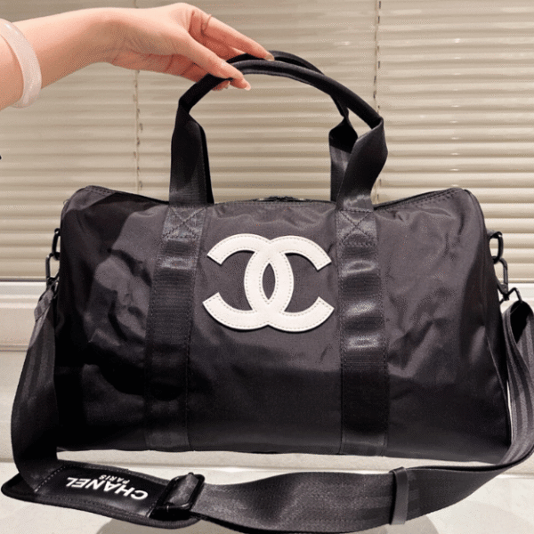 Chanel Nylon Duffle Bag Black 21.7 Inches