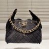 Chanel 25 Hobo Bucket Bag Black 10.2 Inches