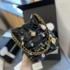 1-267 Chanel 22 Mini Drawstring Bucket Bag Black 7.9 Inches