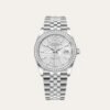 Rolex Datejust Silver Dial With Silver Strap Palm Leaf Pattern 36Mm 126200 0086