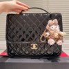 Chanel Maxi Top Handle Flap Bag Black 12.2 Inches