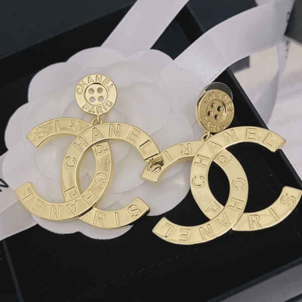 Chanel Paris Button Earrings