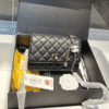 Chanel Coin Charm Flap Bag Black 7.5 Inches