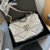 Chanel 19 Flap Bag Silver 10.2 Inches
