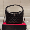 Chanel Hobo/Shoulder Bag With Top Handle Black 7.1 Inches