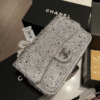 Chanel Classic Flap Bag Full Embellished Silver 7.9 Inches