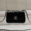 Chanel Vintage-Style Flap Bag Black 7.1 Inches